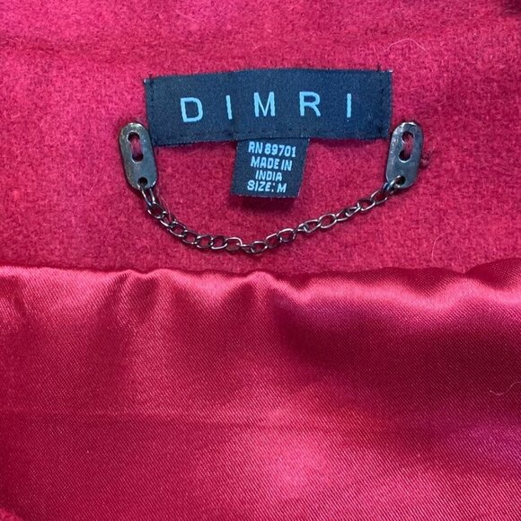 Dimri Red Wool Cropped Cape with Rose Womens Size Medium - Picture 4 of 7